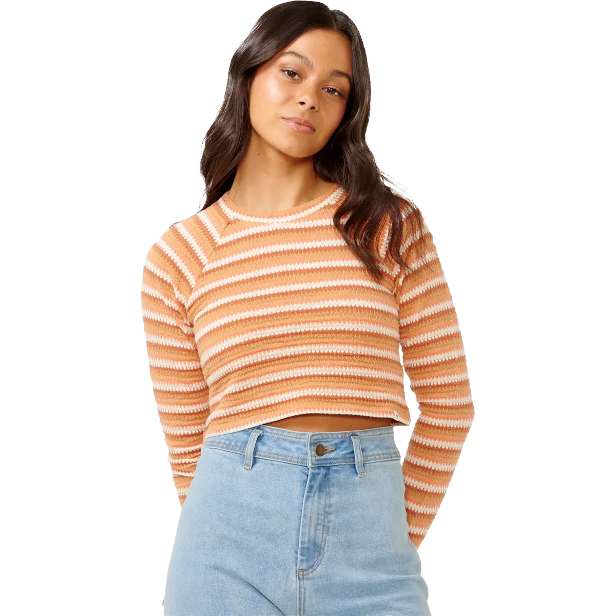BrushedInnerSurface Women's Bobbi Stripe Long Sleeve