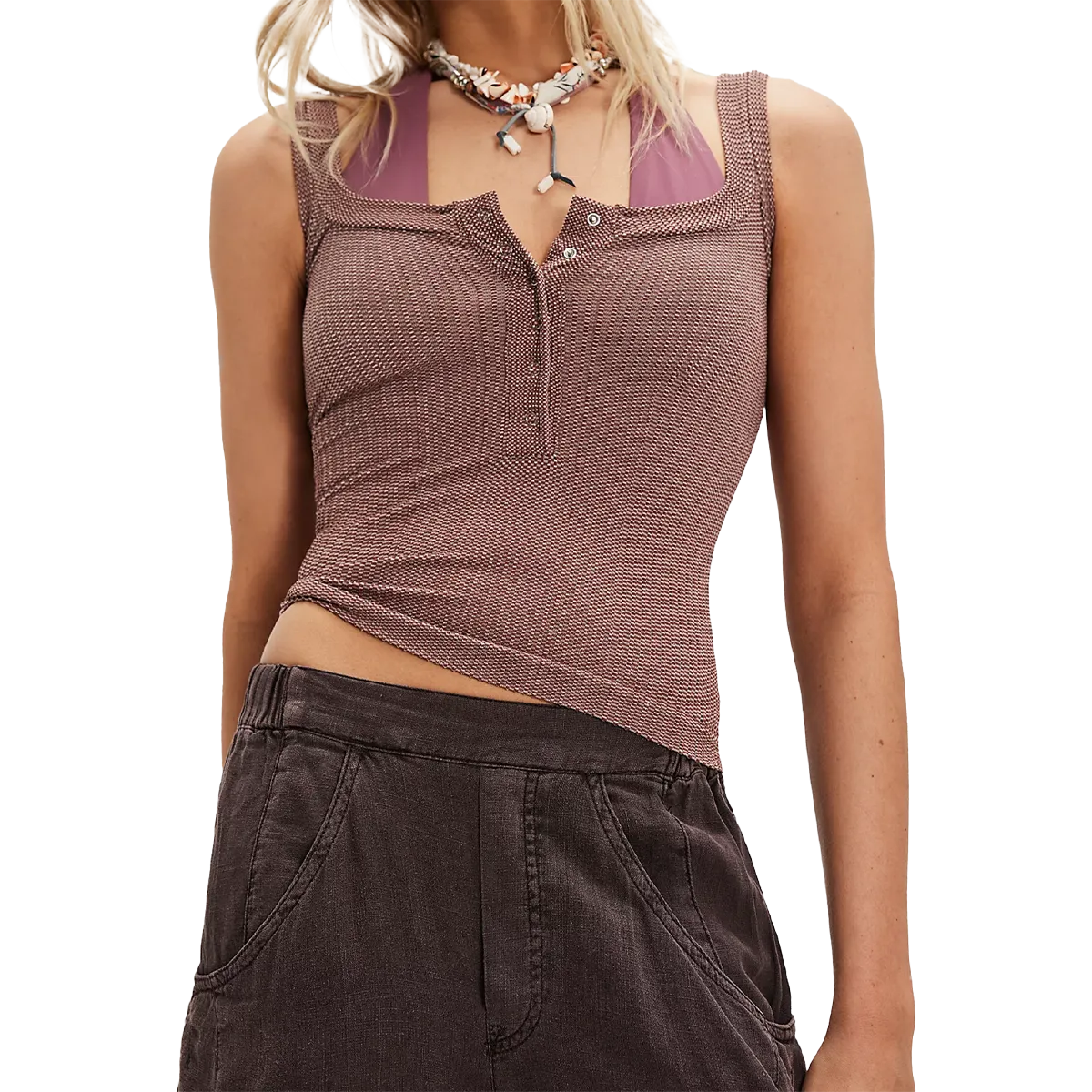 Women's Clean Slate Henley Fade Resistant Treatment