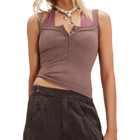 Women's Clean Slate Henley Fade Resistant Treatment