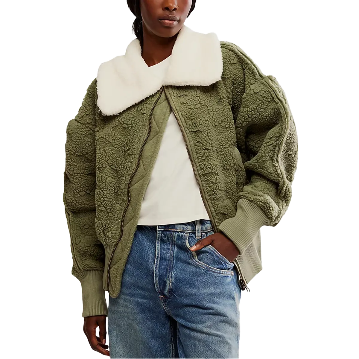 Women's Cozy Up Cardi Quilted Stitching