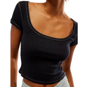 Drop Shoulder Cut ErgonomicShape Women's End Gam Pointelle Baby Tee