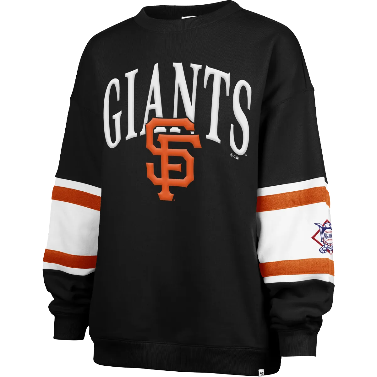 Durable Hem Stitching Women's Giants Steadfast Sleeve Paneled Crew
