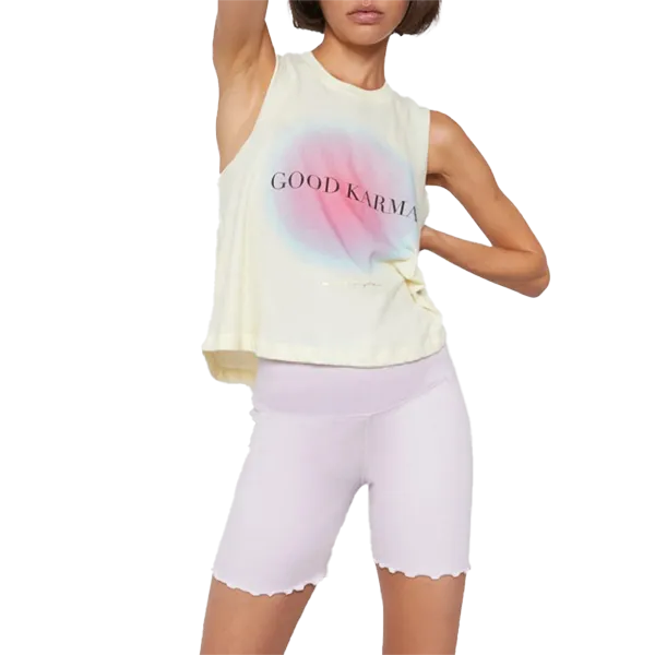 Women's Good Karma Crop Tank Cozy and Fashionable Subtle Logo Placement