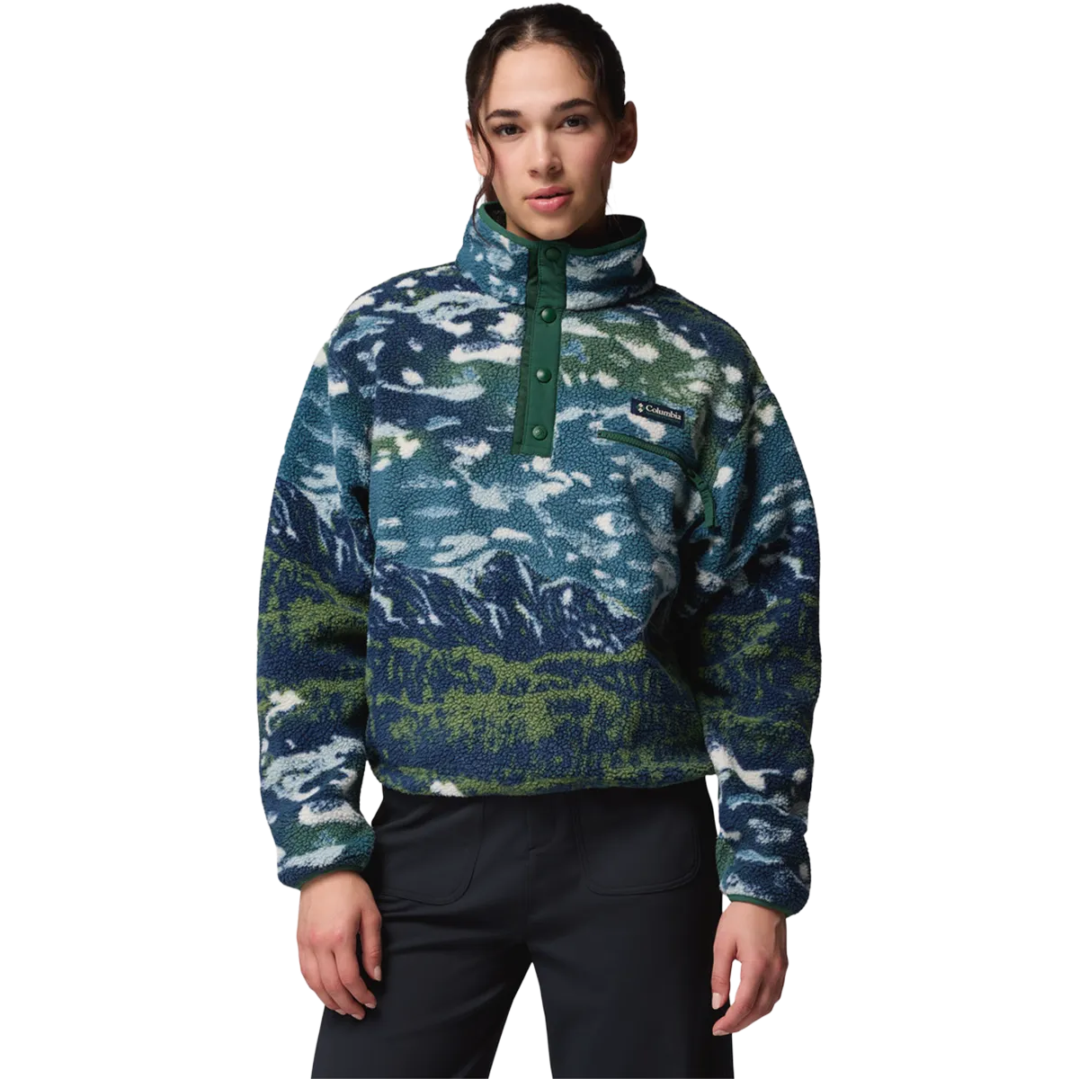 Women's Helvetia II Printed Crop 1/2 Snap Pullover Slim Fit Design
