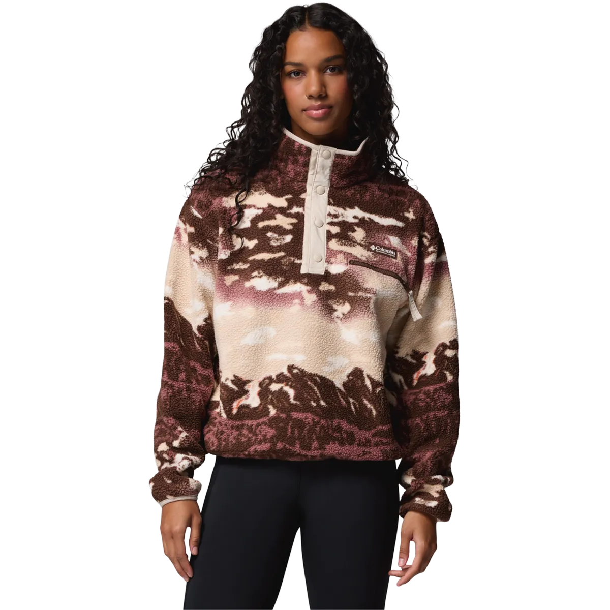 Women's Helvetia II Printed Crop 1/2 Snap Pullover Eco Friendly Dyed Fabric