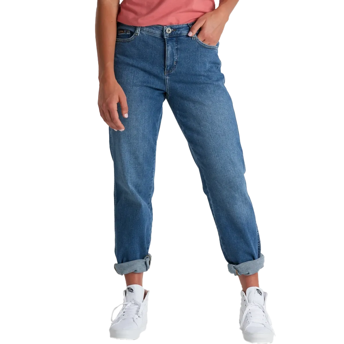 Smooth zipper closure Relaxed Fit Women's Kontour Boyfriend Denim