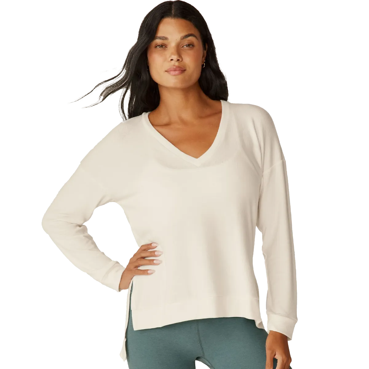 Chilly Weather Knit Simple Style Women's Long Weekend Lounge Pullover