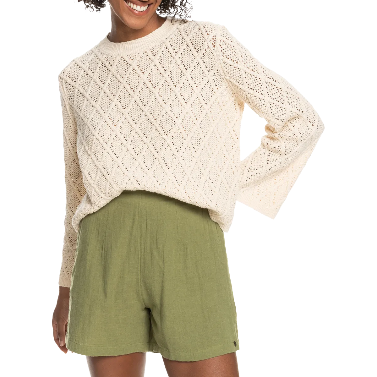 Women's Paper Hearts Sweater High Density Weave High Neckline