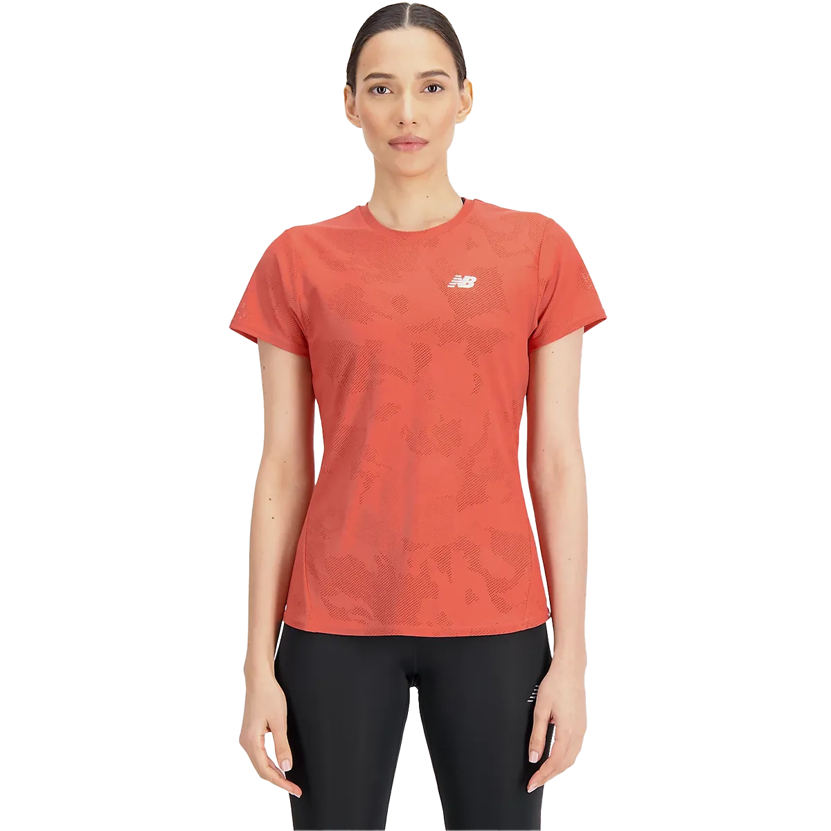 Women's Q Speed Jacquard Short Sleeve SlimFit Flexible Neckline