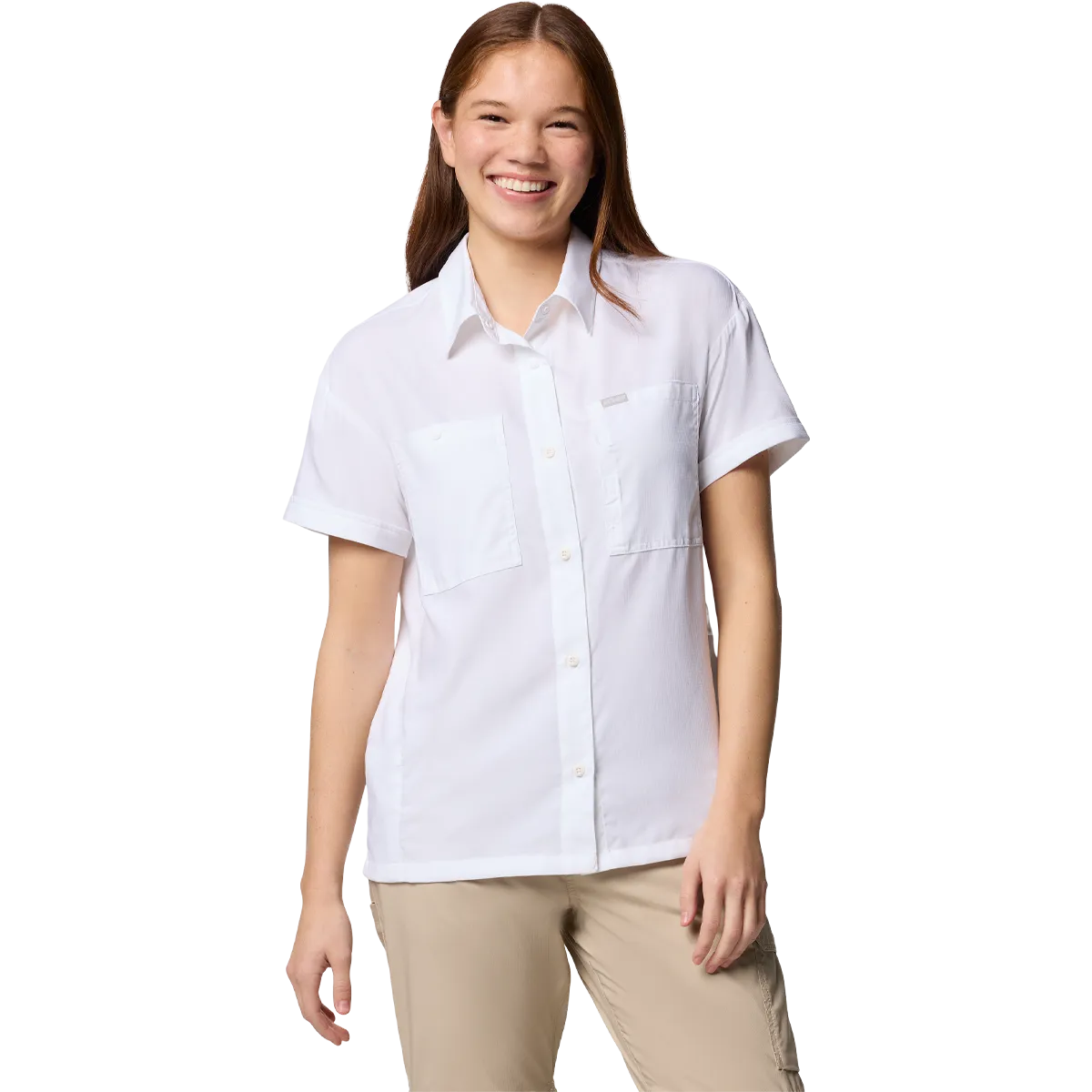 Antibacterial Fabric RibbedTrim Women's Silver Ridge Utility Short Sleeve Shirt