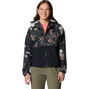 Layered Neckline Everyday Urban Style Women's Spire Valley Printed Windbreaker