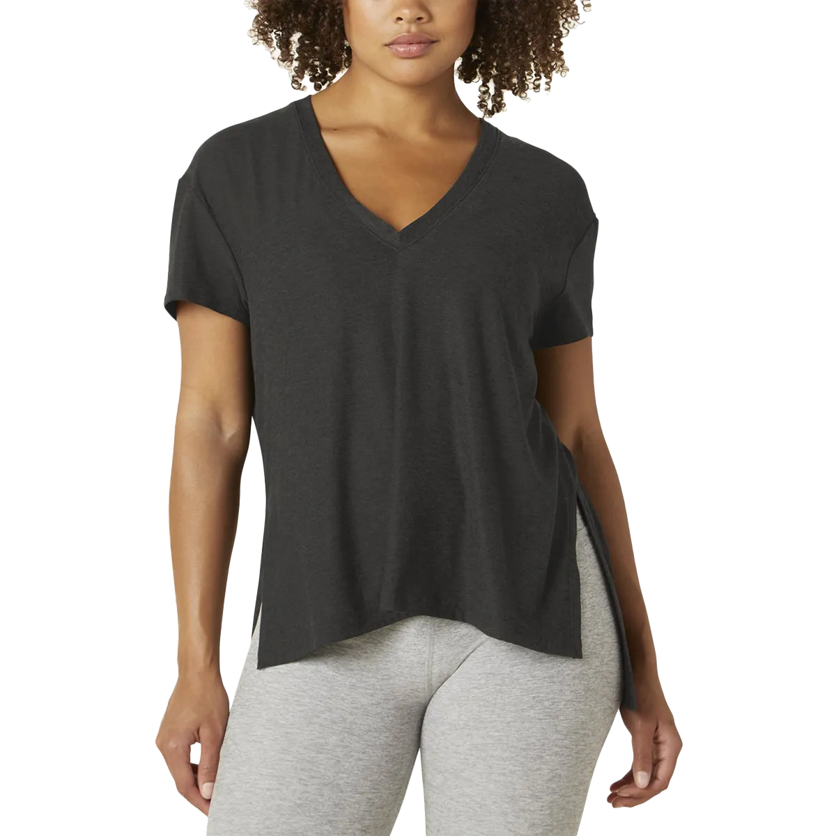 Women's Split Up Long Tee Moisture Management Fabric Reflective details