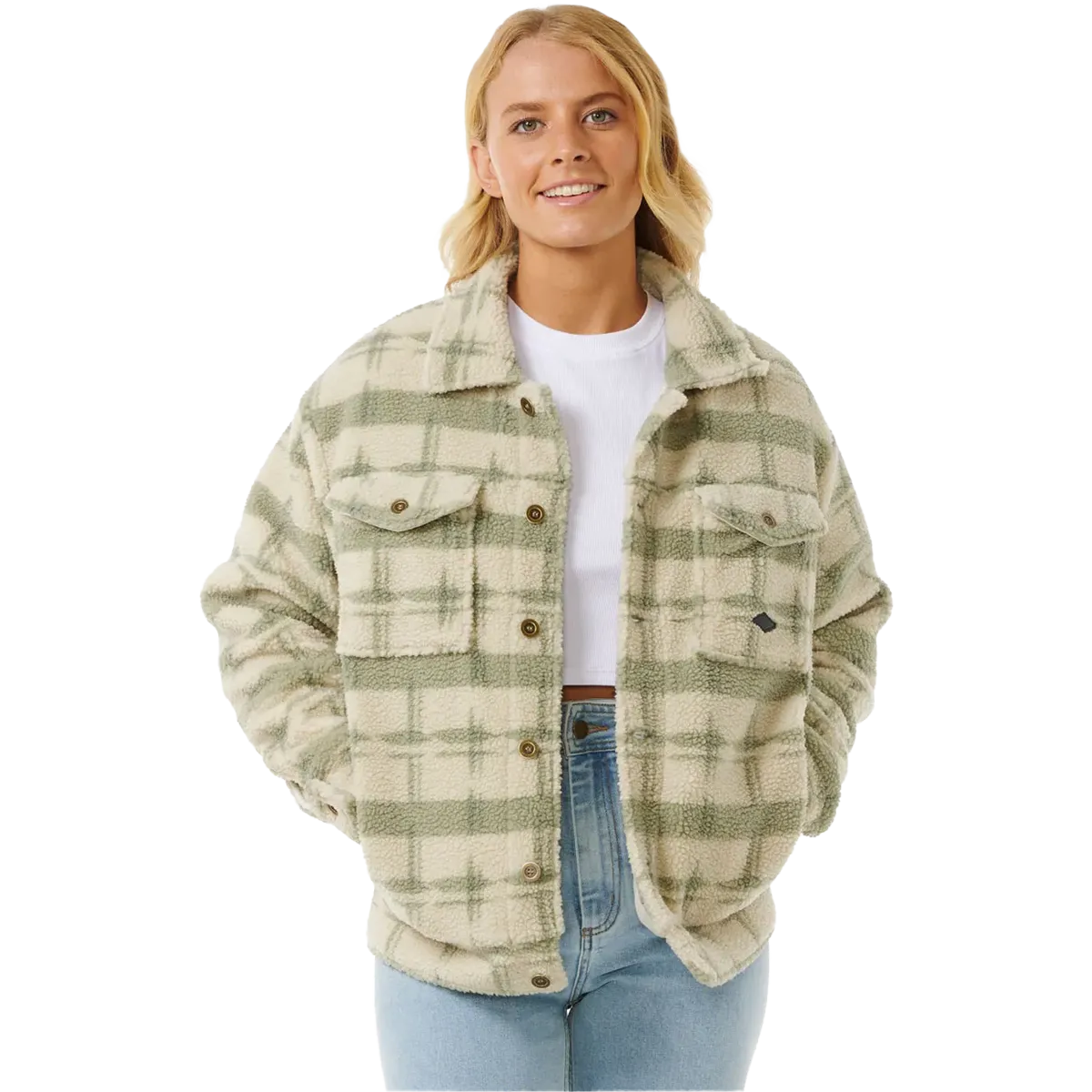 Women's Sunrise Session Sherpa Jacket Eco Friendly Dye Hooded Versatile Design