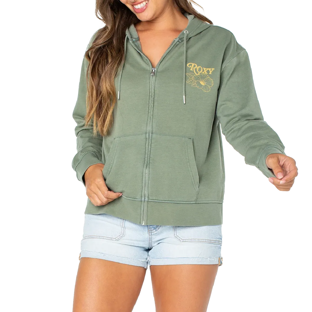 Women's Sweet Rhythm Zip Hoodie Travel Wardrobe Quick Release Fasteners