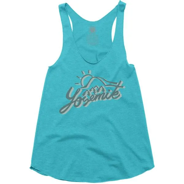 EcoFriendly Dye Travel convenience Women's Yosemite Scripty Racerback