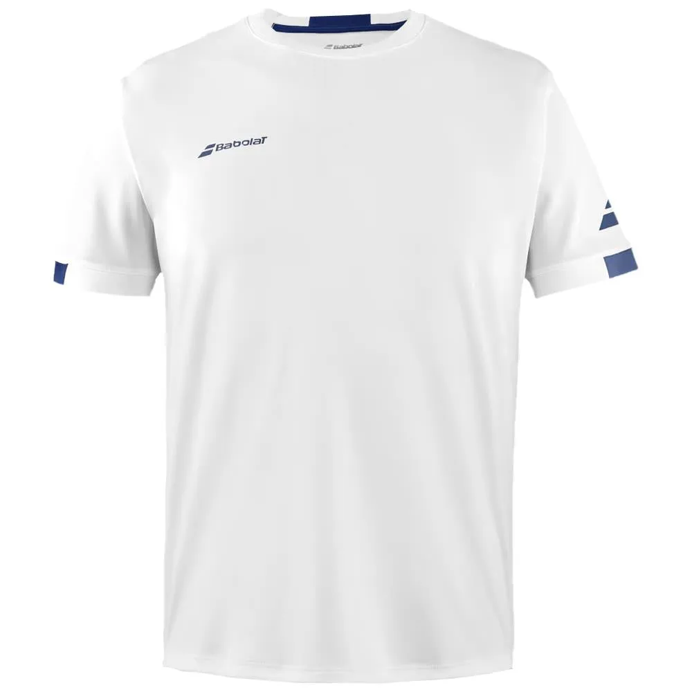 Tech Mood Babolat Boys Play Crew Neck Tee - White All Fit
