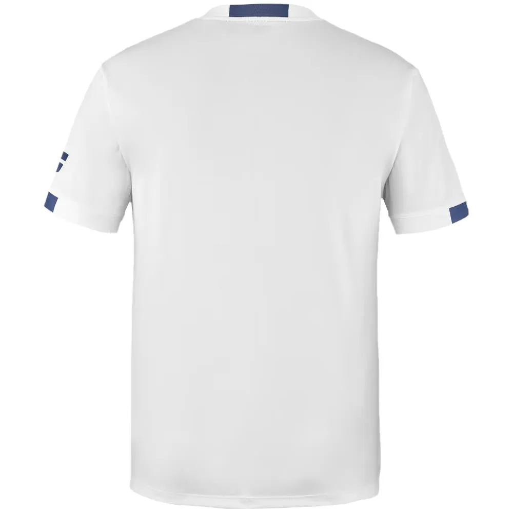 Full length Babolat Boys Play Crew Neck Tee - White