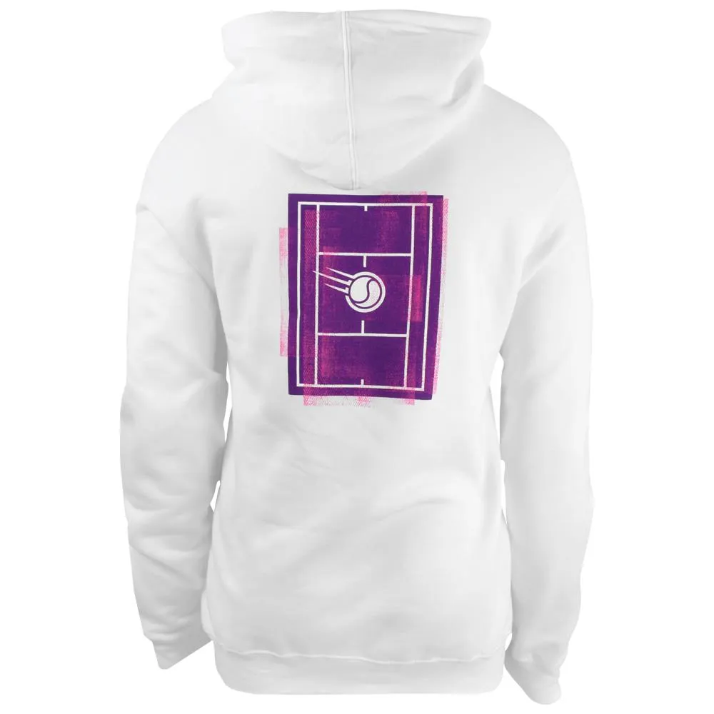 Work Appropriate Merchant of Tennis Unisex Grunge Court Hoodie - White Shape - Retention Elasticated