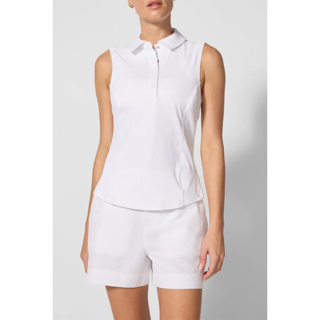 Work Appropriate MPG Women's Club Sleeveless Polo - Brilliant White Long Sleeves