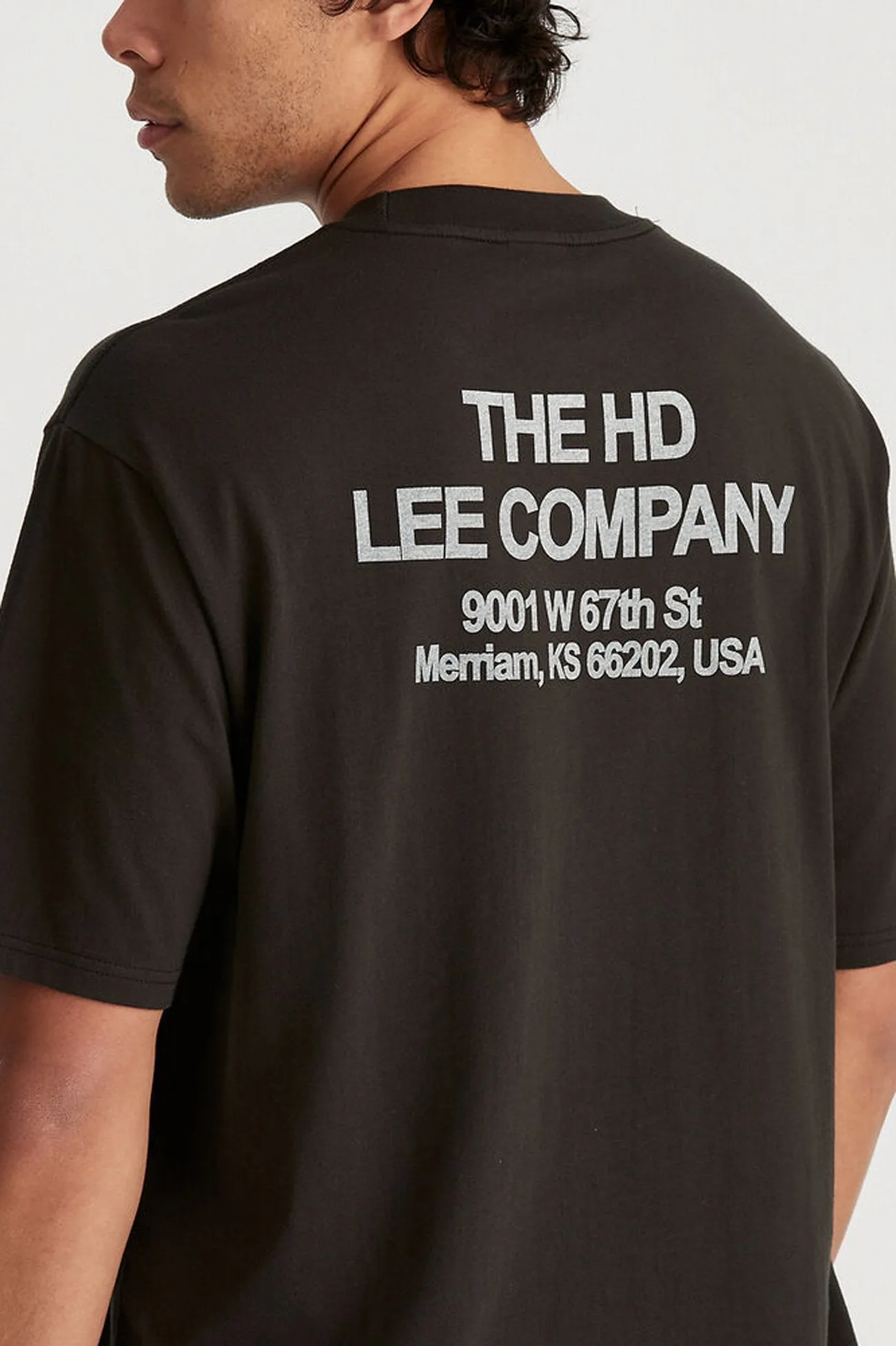 Work Clothes Baggy Tee Worn Black Elderly clothing
