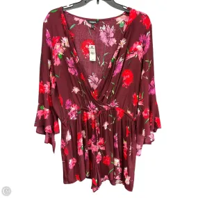 Sleek and Flattering All-Day Comfort Wear Romper By Express In Floral Print, Size: L