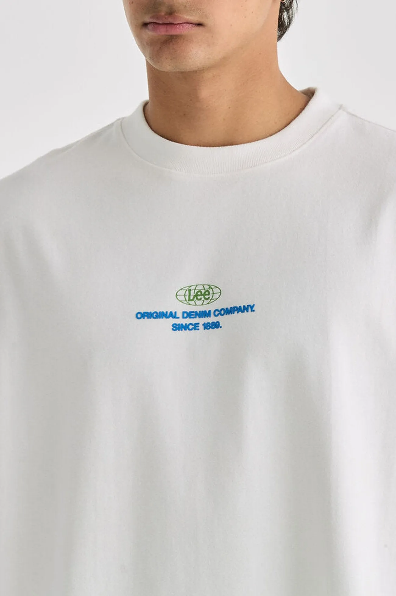 Worldwide Boxcutter Tee White Seam Free Back