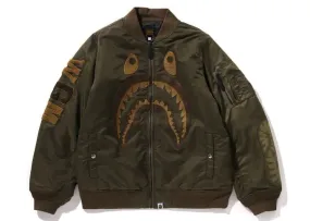 Skin-friendly Precision Sewing Bape Shark Ma-1 Jacket Olive