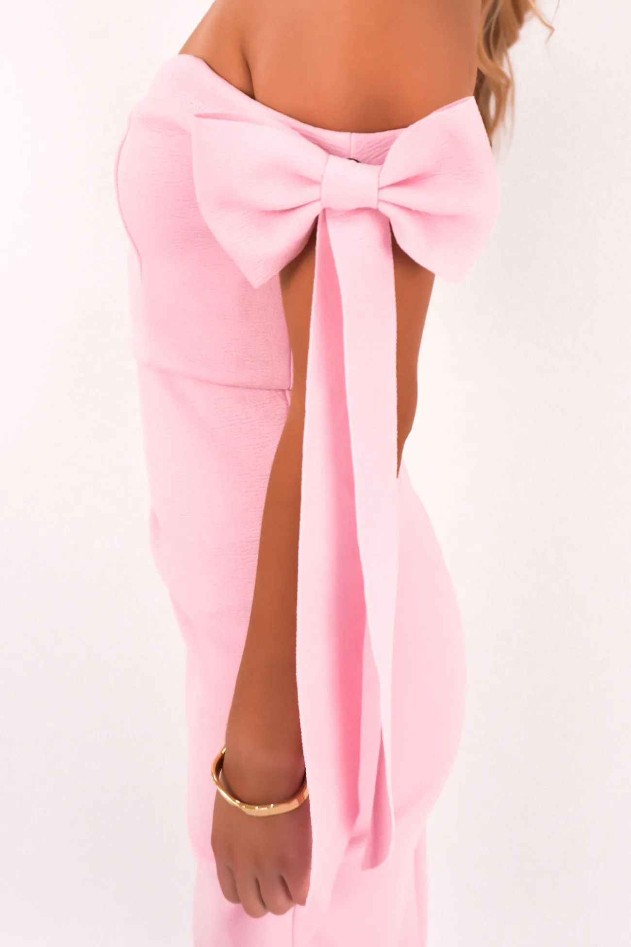 Wren Maxi Dress Baby Pink Calm Beauty Waist-Cinching