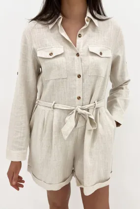 Home Girl Retro Fresh Wrenley Playsuit Beige