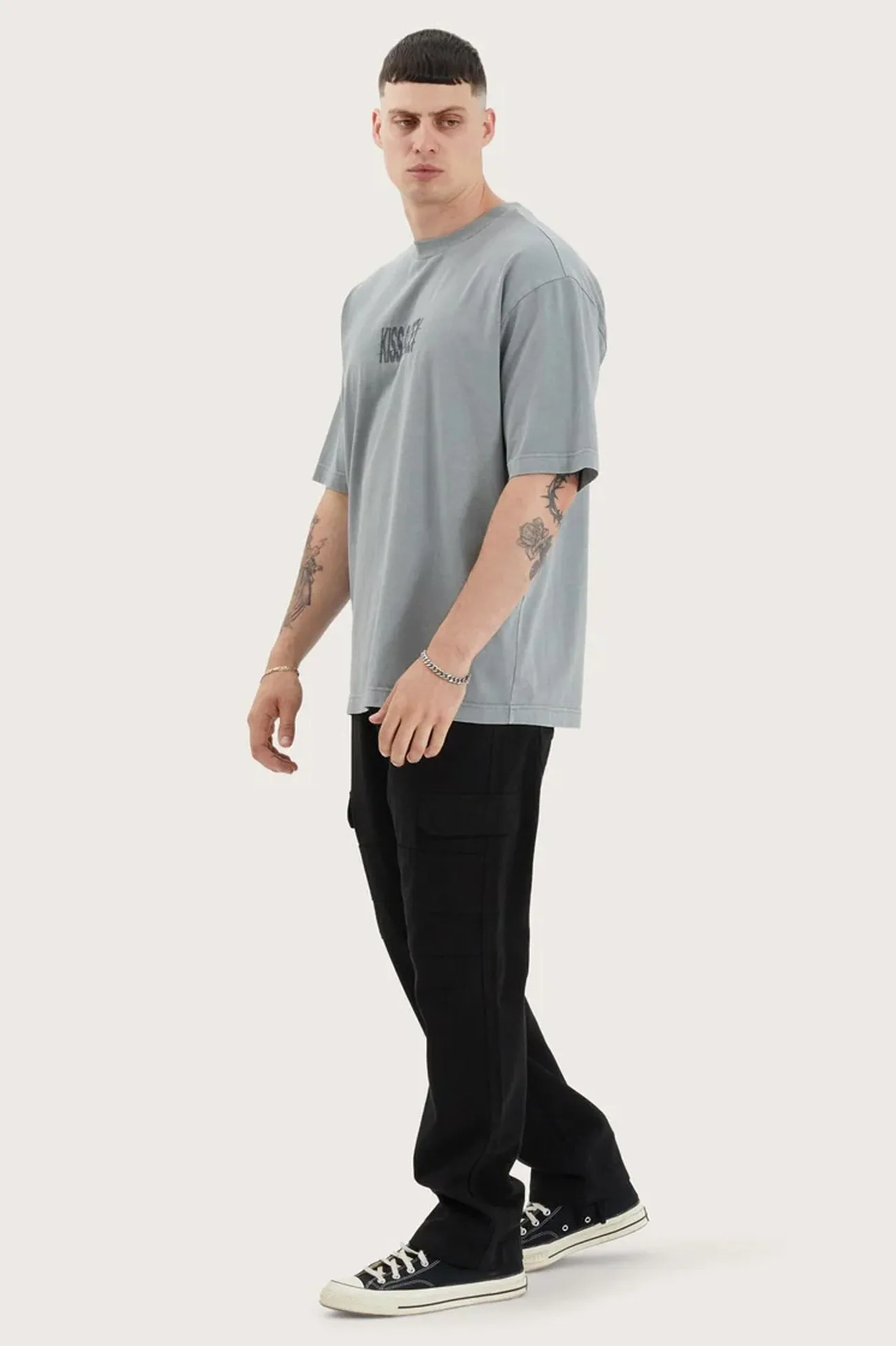 Wright Oversized Tee Pigment Neutral Grey Eco Friendly Dye