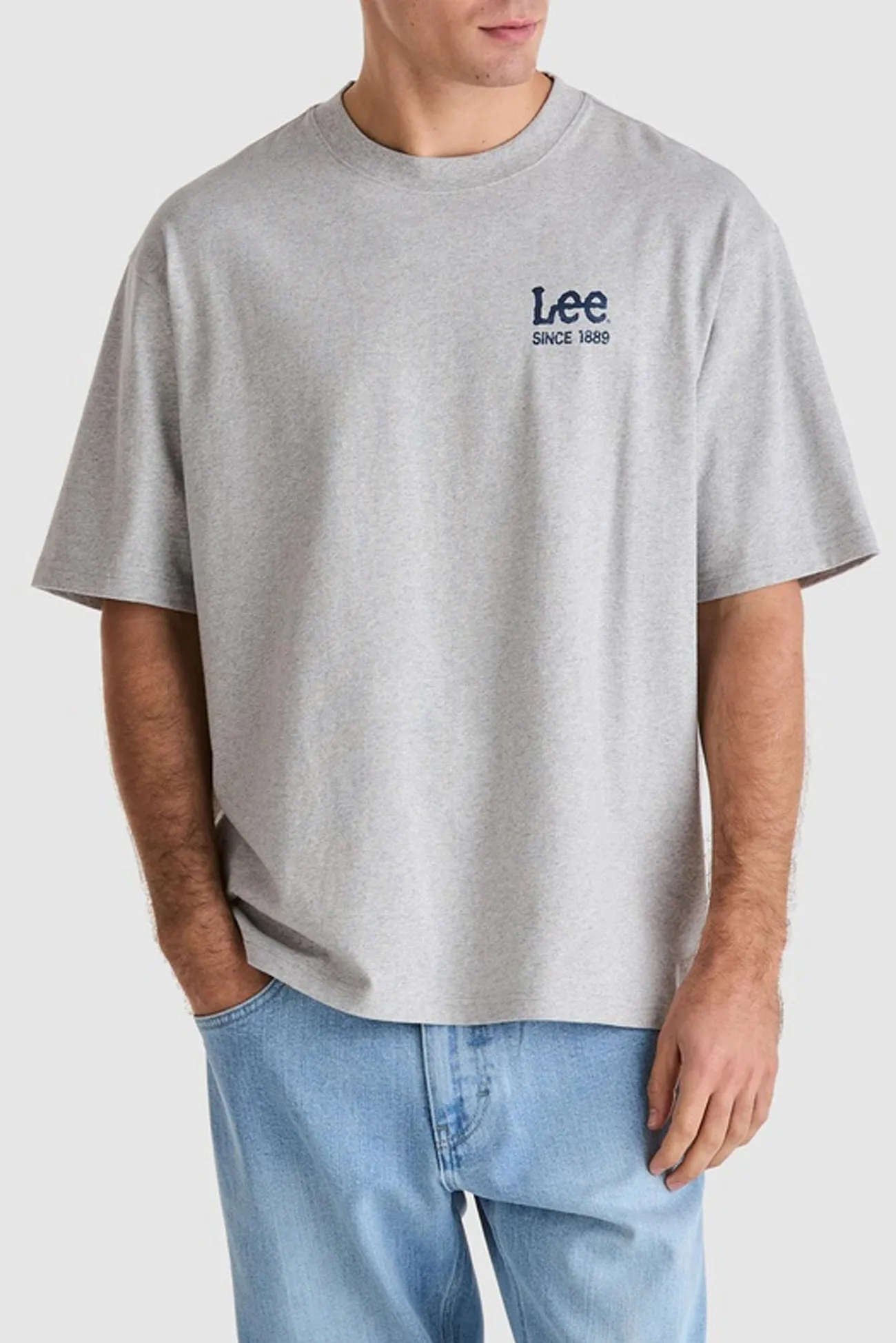 Everyday Layer Boat neck style Fade Away Baggy Tee Grey Marle