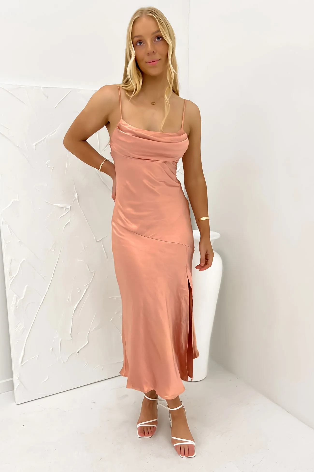Button Chic Edie Midi Dress Desert Rose