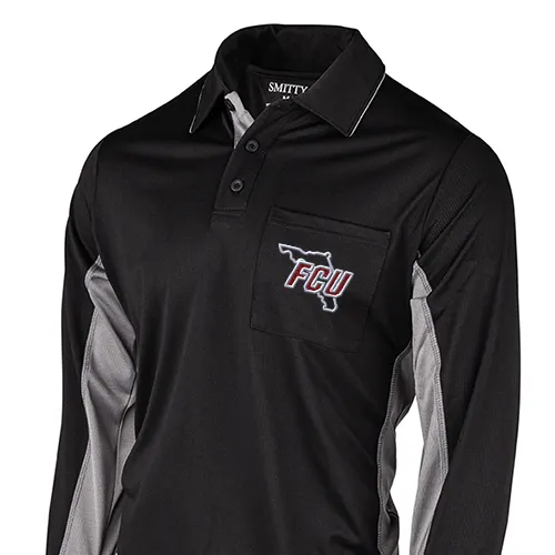 Matte Finish Compact Packing FCU Logo Black Pro Flex Long Sleeve Umpire Shirts