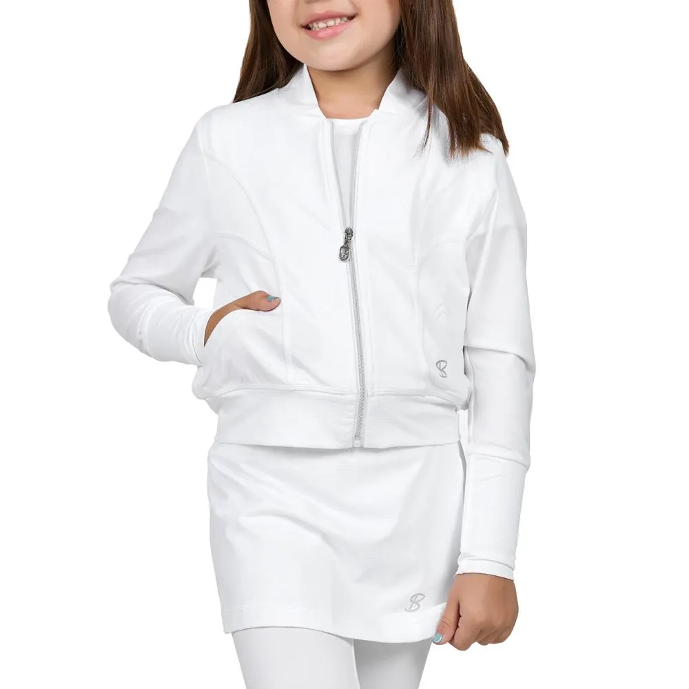 Comfortable Embellishments Sofibella Girls Center Line Jacket - White