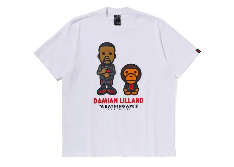Removable lining Bape X Adidas Dame Baby Milo Tee White