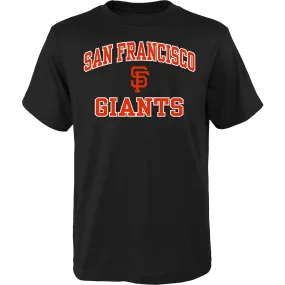 Relaxed Comfort Wear Micro Perforation Youth Giants Heart and Soul Short Sleeve Tee