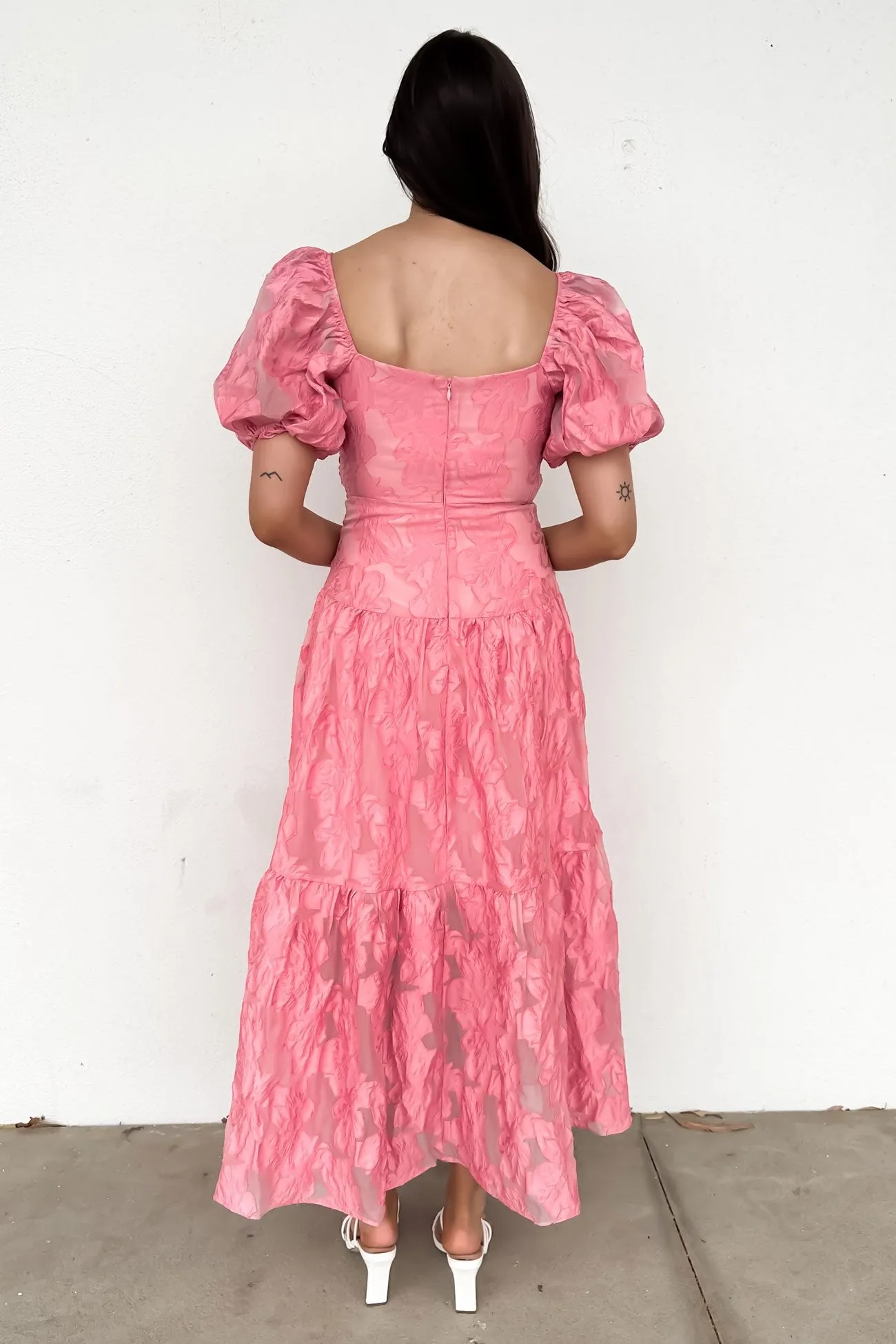 Zabelle Midi Dress Pink Perfect Fit Wear Natural Wrap