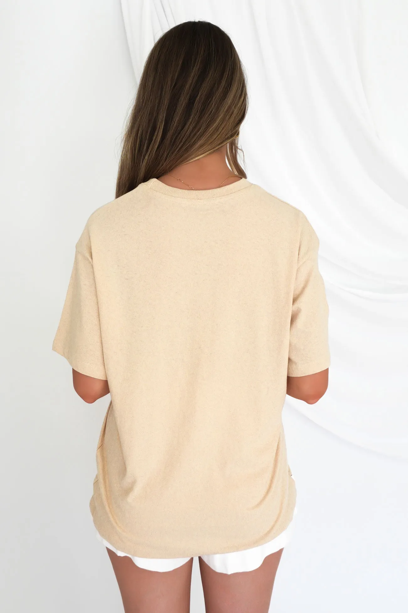DoubleStitched Seams ZAH ZAH Logo Tee Beige