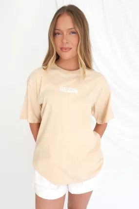 ZAH ZAH Logo Tee Beige yoga clothing