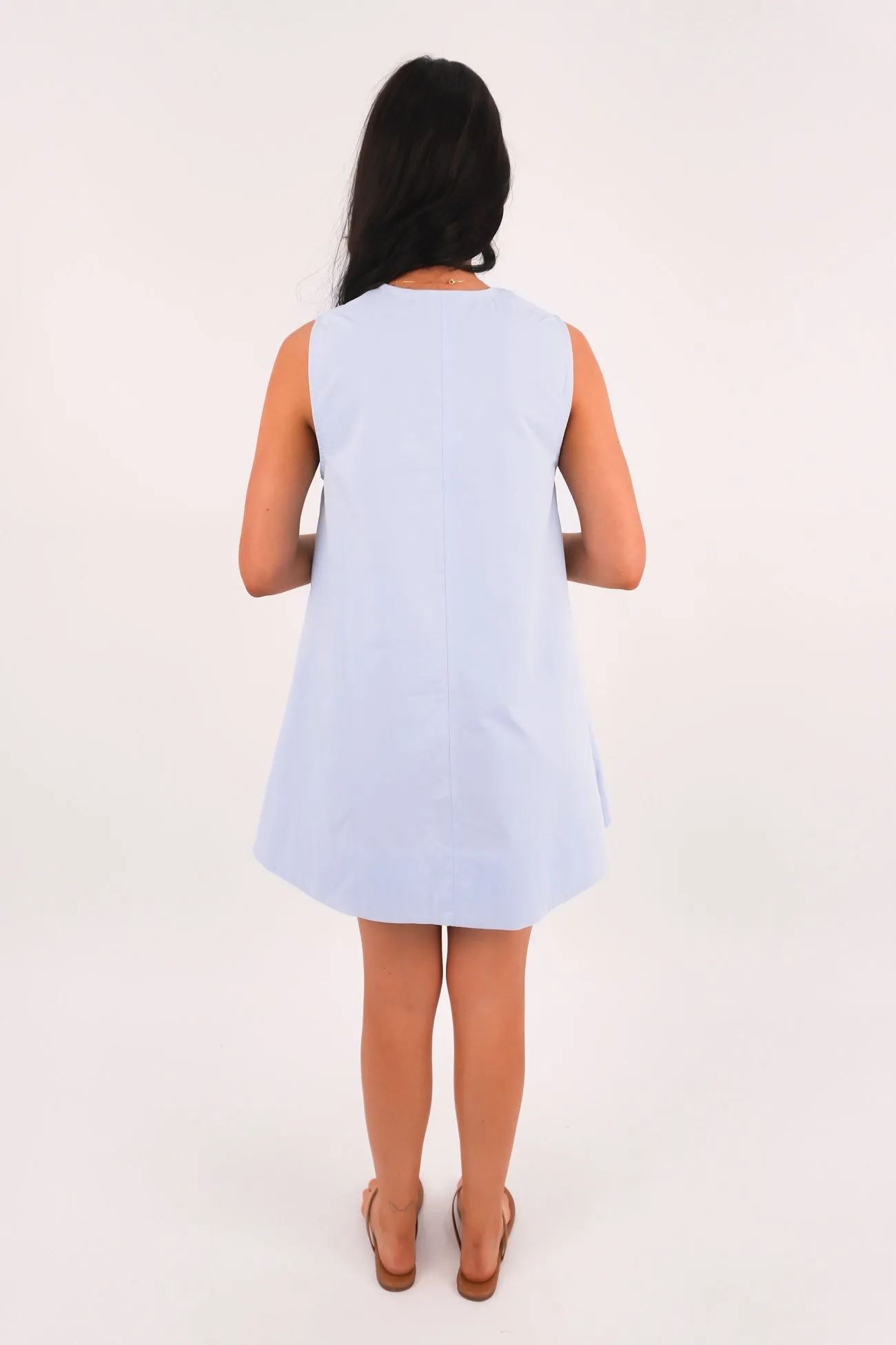 Zahni Mini Dress Blue Zip-Closure