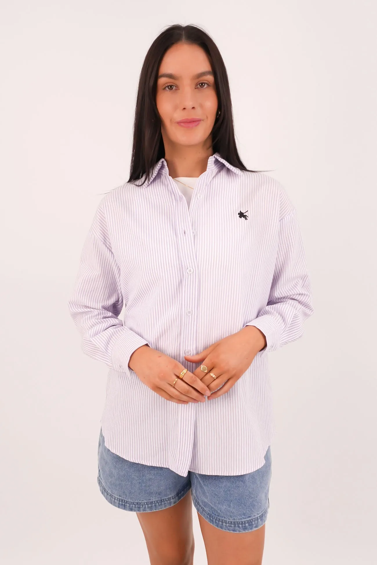 Zayd Shirt Purple Stripe Soft touch finish