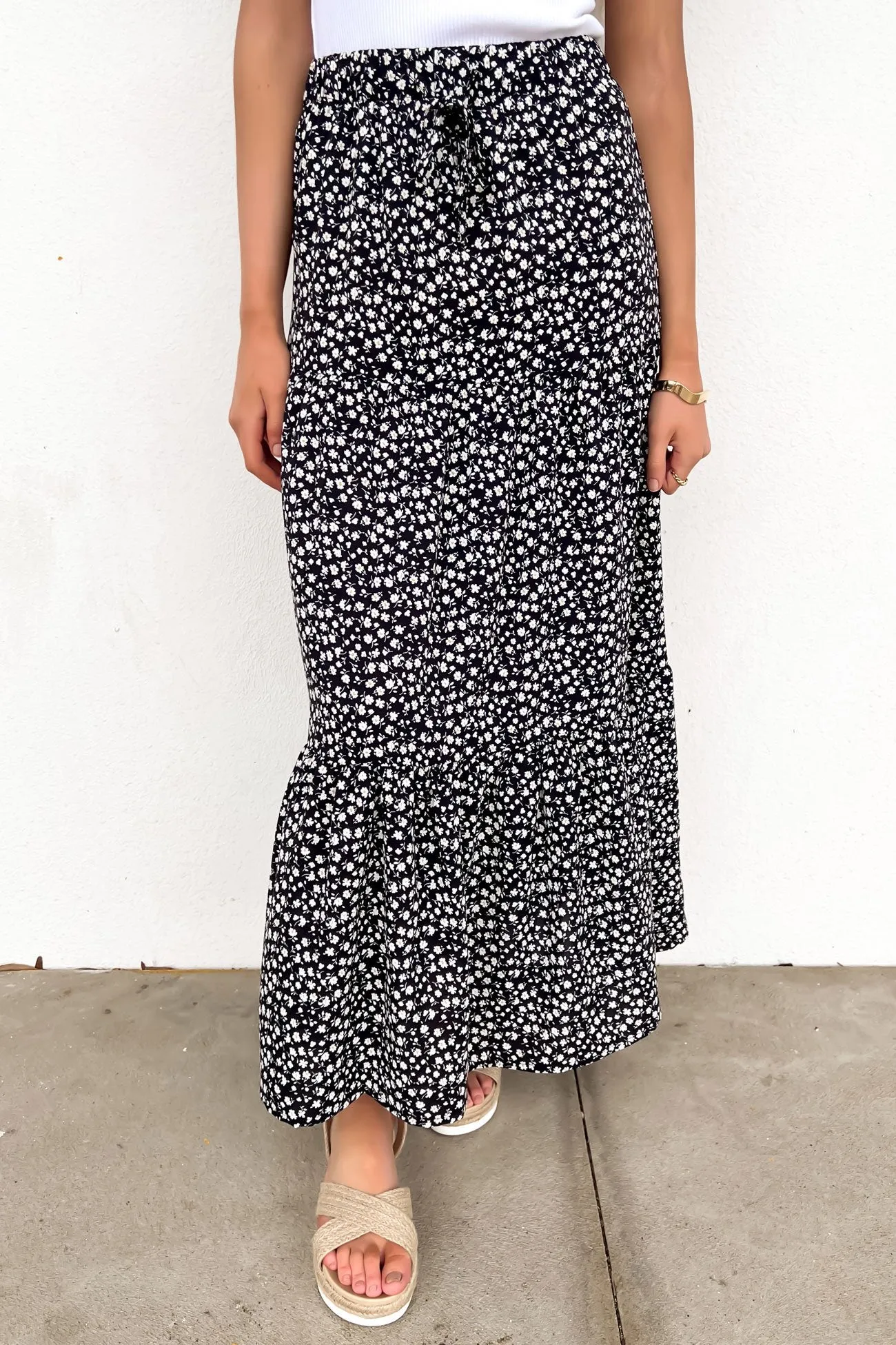 Zendaya Maxi Skirt Floral Runway Inspired Gathered waist