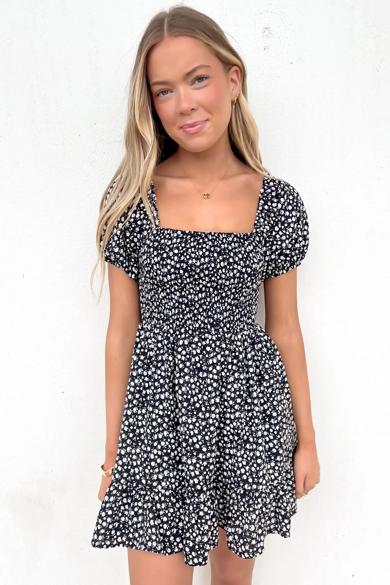 Flared shape Versatile Touch Zendaya Mini Dress Floral