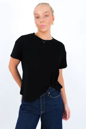 Layered Collar Zerra Tee Black