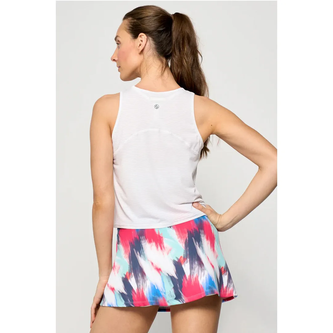 denim material Zip Up Lija Women's The One To Beat Shift Tank - White
