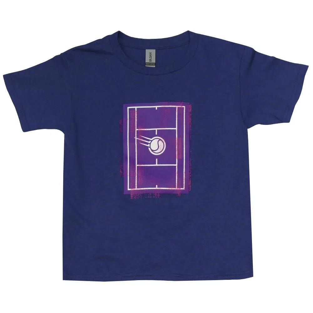 denim material Merchant of Tennis Junior Grunge Court Tee - Cobalt
