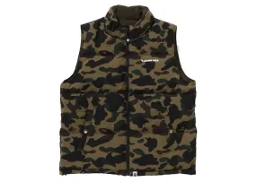 Shock-absorbing Bape 1St Camo Reversible Down Vest (Fw24) Green