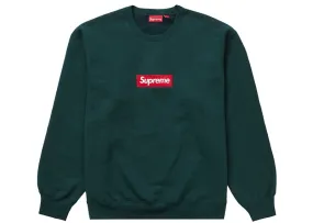 Fashionable Style Roll - Up Design Supreme Box Logo Crewneck (Fw22) Dark Pine