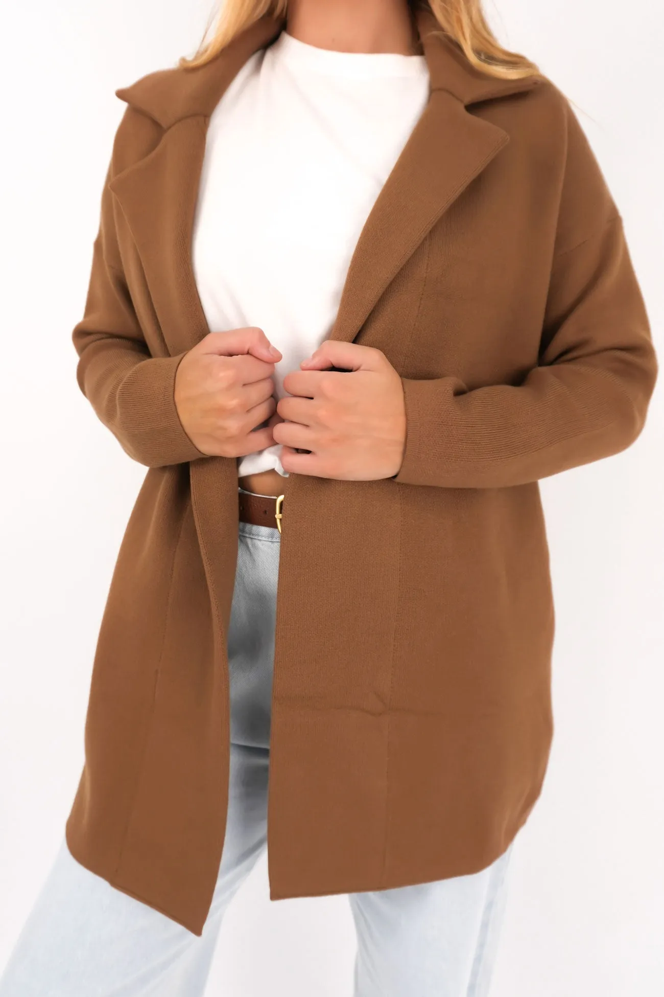 Zuzu Coat Brown Foldable Storage Layering Compatible Cut