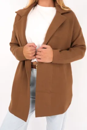 Zuzu Coat Brown Foldable Storage Layering Compatible Cut